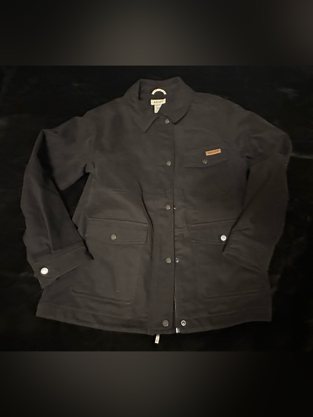 🔥 NEW NWOT Ariat Western Canvas Chore Jacket BLACK  Women's Medium